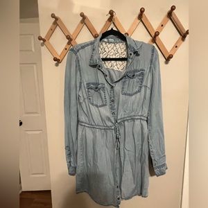 Lace back Denim Dress